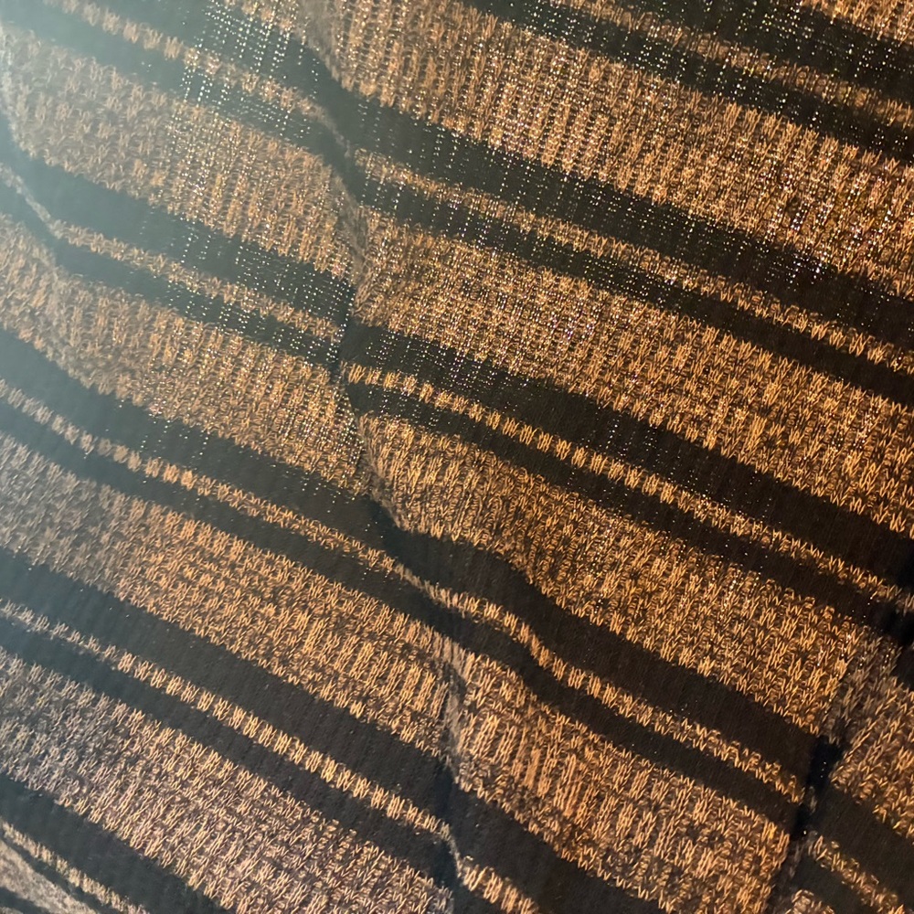 Striped Midi Dress - Black and Brown Dress